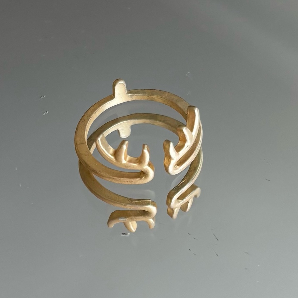 Antler Ring - Gold Deer Antler Reindeer